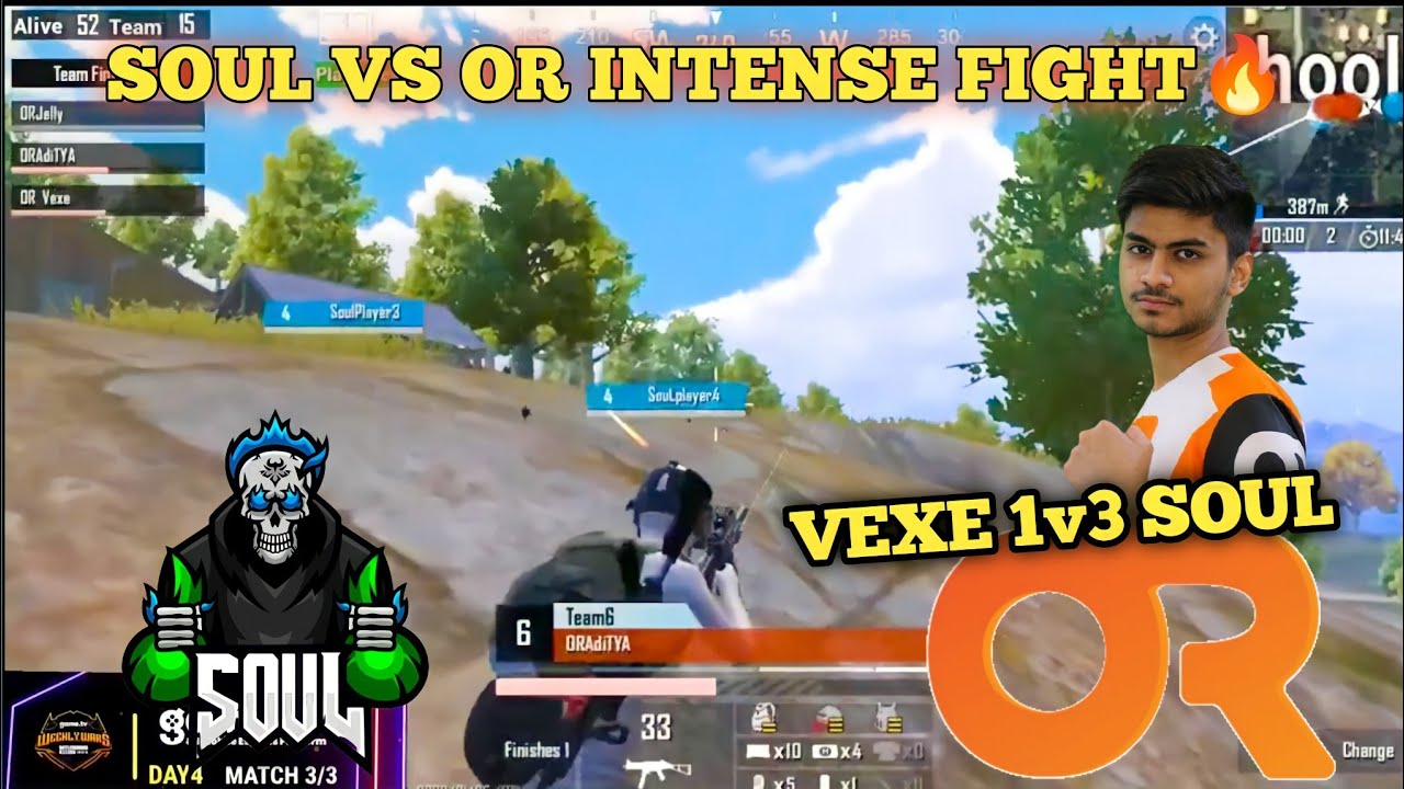 🚀SOUL VS OR LATEST FIGHT🤯IN SCRIMS || VEXE 1v3 SOUL || SOUL WIPED OR