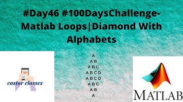 #Day46 #100DaysChallenge- Matlab Loops|Diamond With Alphabets