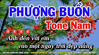 Karaoke Phượng Buồn - Nhạc Sống Tone Nam Dễ Hát Nhất | Huỳnh Lê