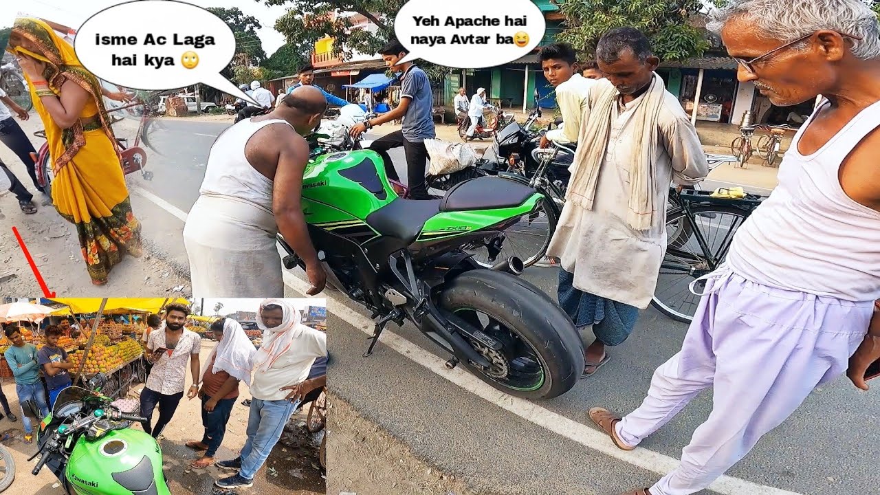 My Villagers Reactions on My New Superbike ZX10R|ZX10 ne Hila dala|Z900 Rider