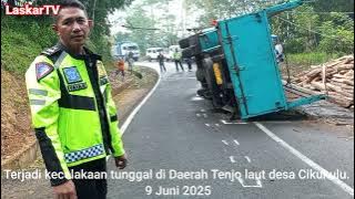 Terjadi kecelakaan tunggal akibat Ban belakang Lepas #2025 #truk