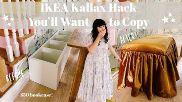 IKEA Hack: $50 Kallax Turned Into a Stunning Skirted Banquette Bench!