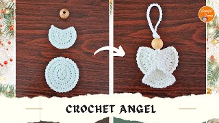 Easy Crochet Angel with a simple circle and a Bead | Crochet Christmas Ornament /Gifts you will like by Hopeful Turns 13,558 views 6 months ago 22 minutes