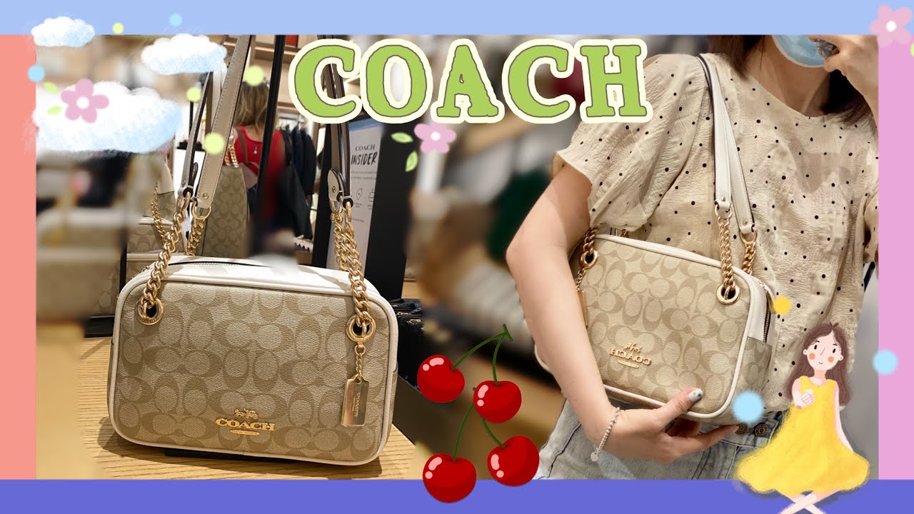 New💃🏻Coach outlet Cammie Chain Shoulder Bag In Signature Canvas