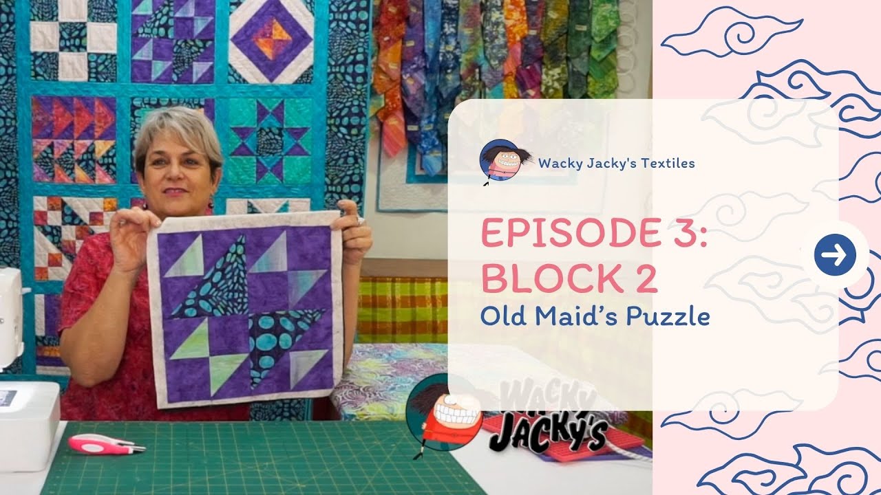 Beginner's Quilt Ep03: Block 2 Old Maid's Puzzle | Quilting for ...