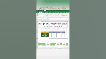 😎🙄Pro Excel Shortcuts Transpose CTRL + ALT + V + E #excel #transpose #shorts