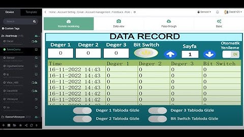 Wecon HMI ile Uzaktan Data Record(Veri Kaydı) Görüntüleme