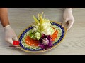 ART with VEGETABLES | Onions Flowers, leeks and cucumbers | Carving Vegetables
