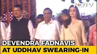 Devendra Fadnavis On Stage For Uddhav Thackeray's Oath Ceremony