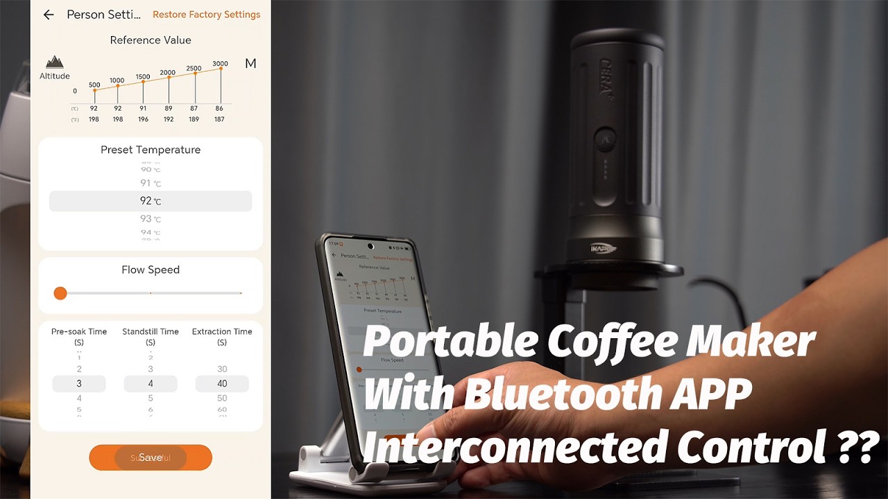 IKAPE Potable coffee maker K2 pro, with 58mm bottomless basket and 