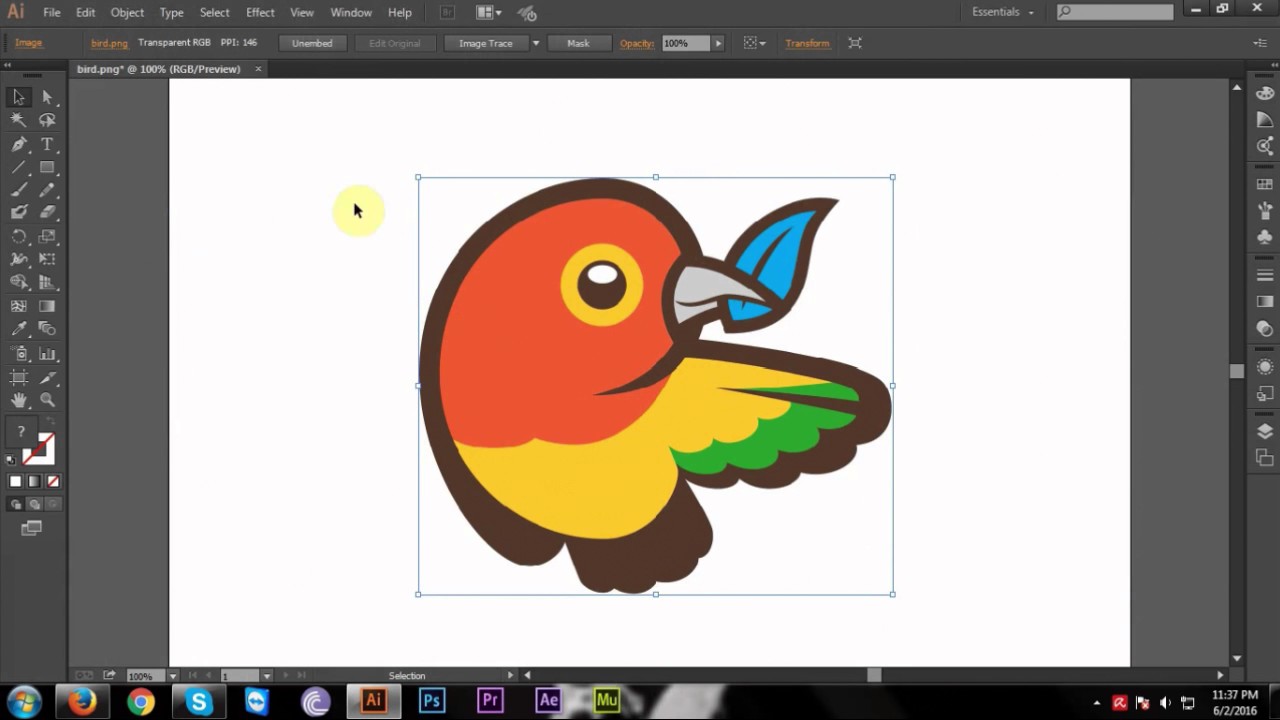 How To Convert Jpg Or Png To Vector In Adobe Illustrator Cc Youtube