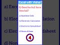 Excel MCQ #shorts excel with Vishal