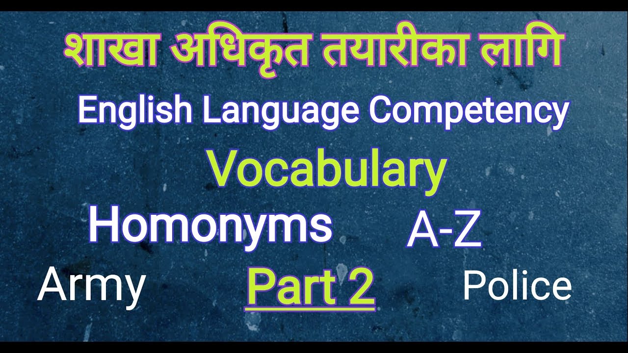 homonyms in english language