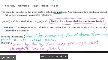4.4 Composing Reflections over Parallel Lines Video Lesson Honors Geometry