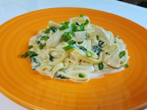 Delicious Easy Chicken and Spinach Fettuccine