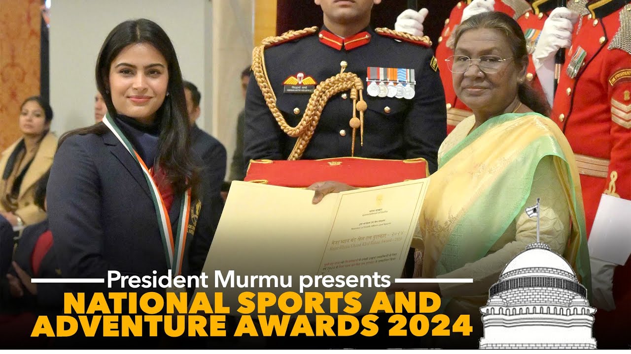 President Droupadi Murmu presents National Sports and Adventure Awards 2024 at Rashtrapati Bhavan
