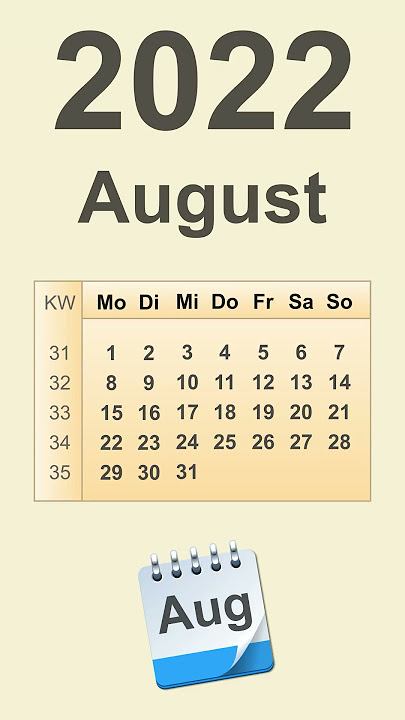 Kalender August 2022