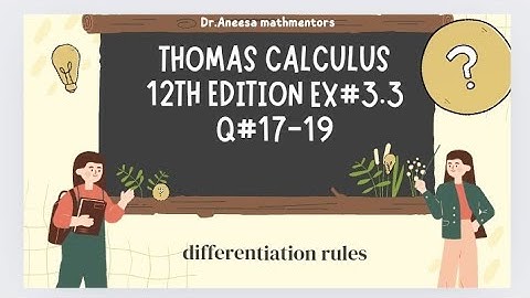 Ex#3.3 Q#17,18,19 Thomas calculus 12th edition| differentiation rules | derivative|quotient rule