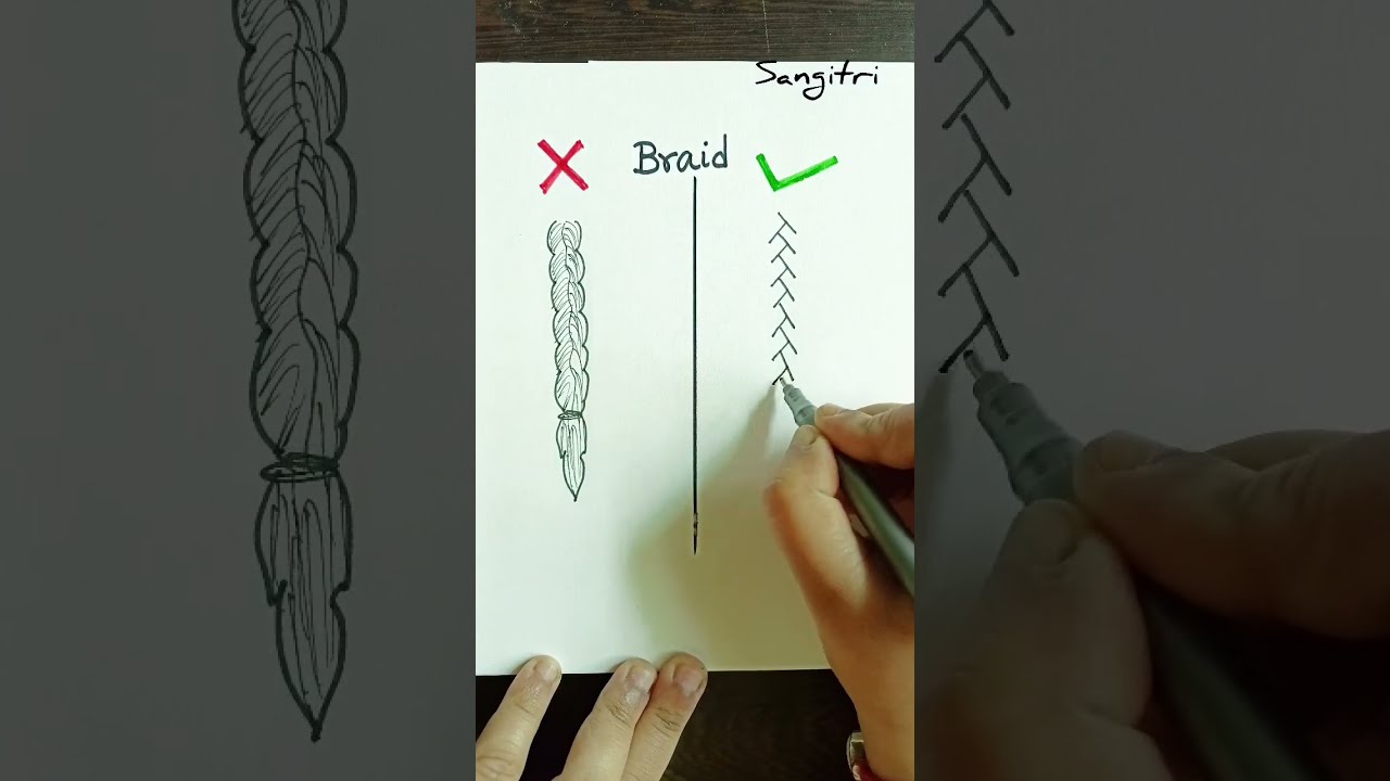 Easy Technique To Draw Braids Shorts Shortsfeed Sangitriartfiesta