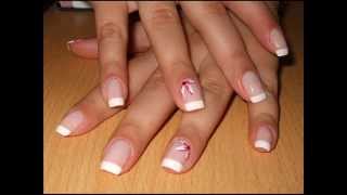 nail french manicure flowers