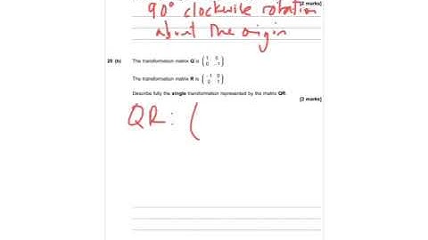 AQA Further Maths GCSE 2015 Paper 2 Q20 - Matrices & Transformations