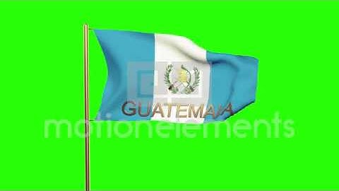 Guatemala Flag With Title Waving In The Wind. Looping Sun Rises Style. Animation Stock Animation