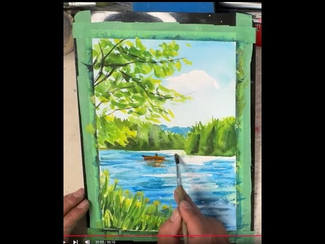 N1212 水彩风景Watercolor Landscape 수채화풍경- YouTube
