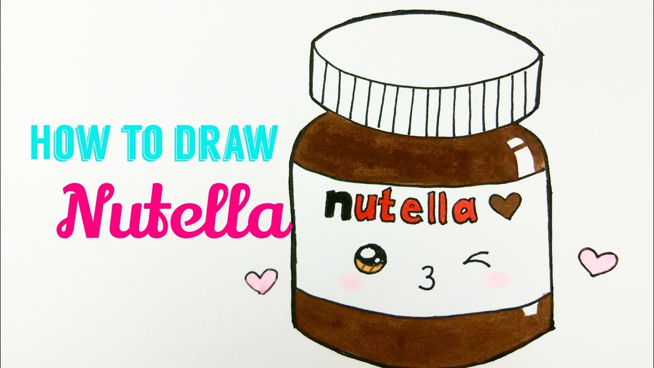 HOW TO DRAW NUTELLA | Cute Nutella Drawing & Coloring Tutorial Step by