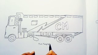 Cara Menggambar Truk Panjang 6 Roda [Panjang Banget]