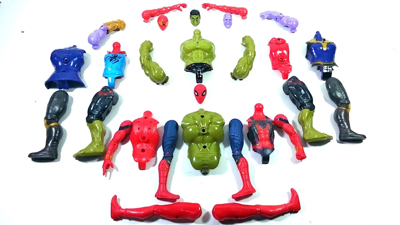AVENGERS SUPERHERO TOYS HULK SMASH VS SPIDER-MAN RED VS THANOS VS SPIDER-MAN GODHI...