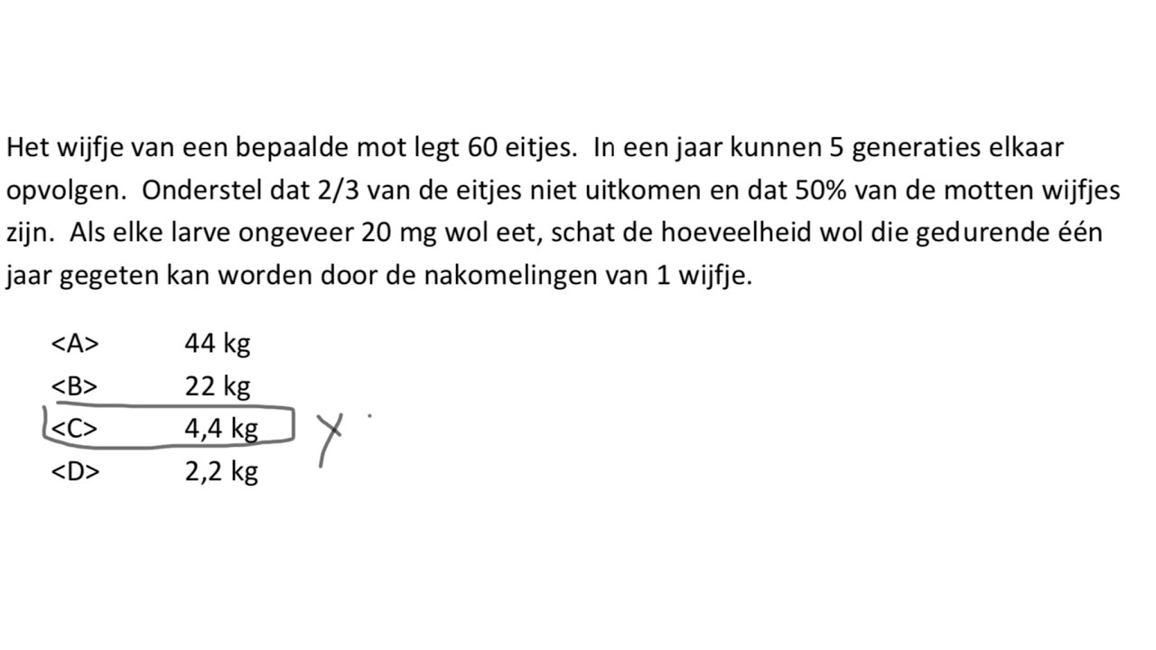 1116 Wiskunde vraag 4 2000 Juli Toelatingsproef Geneeskunde Vlaanderen