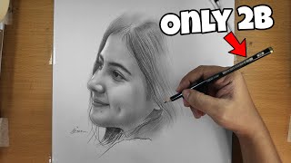 Realistic Portrait Drawing Just a 2B Pencil ( Bulan Sutena )