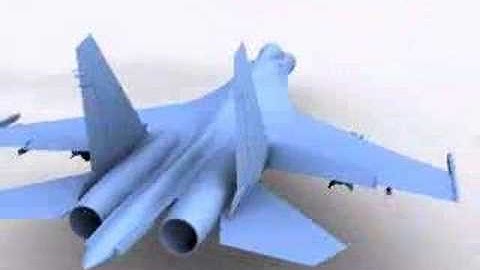 Su-27 fighter 3D view