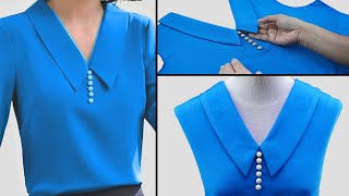 Learning To Sew Beautiful Women’s Collar⭐️Sewing Tips & Tricks