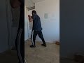Left leg low kick and a right leg front kick, kicking combination