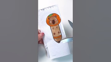 DIY Capybara squishy pen💗 #diy #cutecraft #craft #squishy #paperdiy #capybara 7455253509957553416