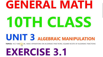 10th class General math unit 3 exercise 3.1