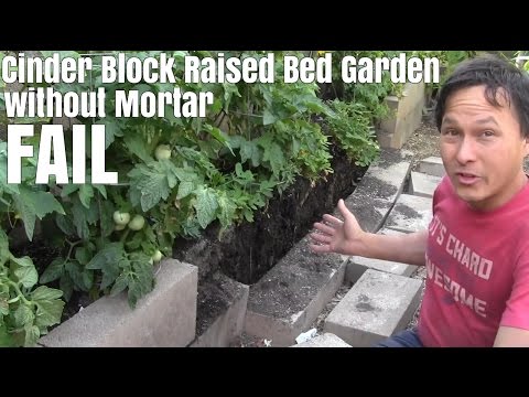 Cinder Block Raised Bed Garden Without Mortar Fail - 2 Year Update