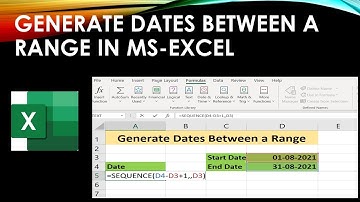 Generate Dates Between A Range (For example between 01-08-2021 and 31-08-2021)