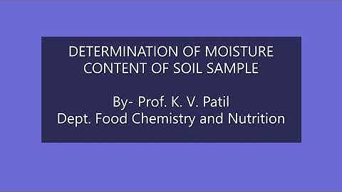 Determination of Moisture content of the Soil sample