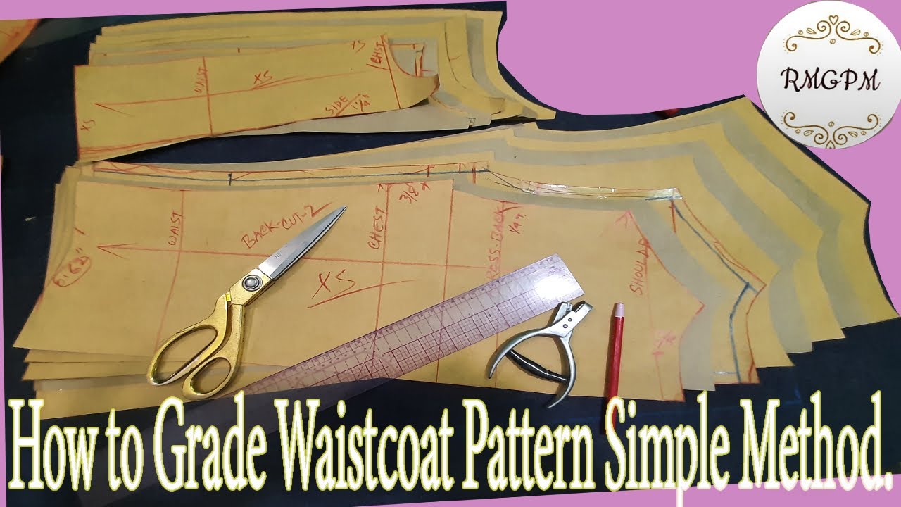 [diy] How to Grading Waistcoat Pattern Simple Method - YouTube