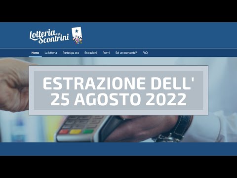 Video Lotteria degli scontrini, estrazione del 25 agosto... - youtube