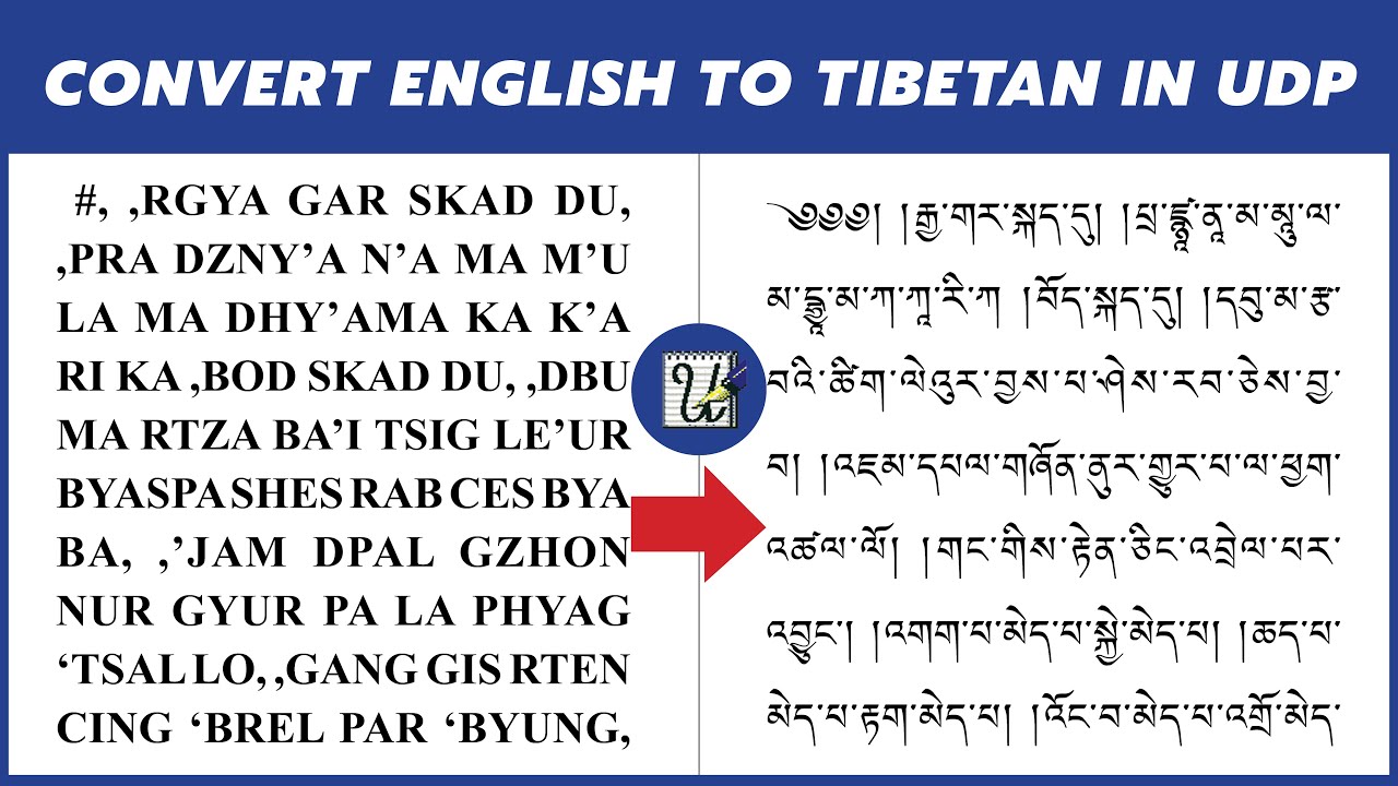Convert English To Tibetan In UDP YouTube