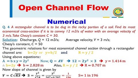 Numerical - Most Efficient Section (Part 1) | Open Channel Flow | Hydraulics and Fluid Mechanics