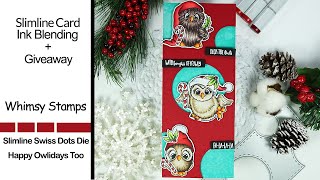 Slimline Christmas Card Hop | Whimsy Stamps Slimline Swiss Dots Die + Giveaway