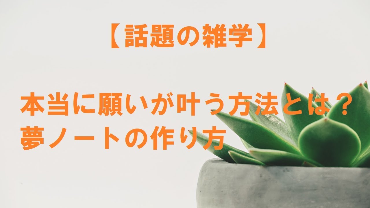 話題の雑学 本当に願いが叶う方法とは 夢ノートの作り方 Youtube 話題の雑学 本当に願いが叶う方法とは 夢ノートの作り方 Youtube