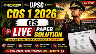 CDS 1 2026 LIVE Paper Discussion 🚀 | GK & GS All Sets (A. B. C. D) Paper Solutions #cds2026 screenshot 4