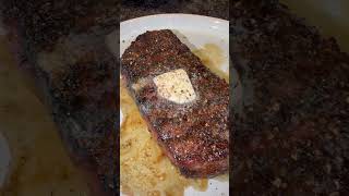Coal-Seared NY Strip with a Butter Drizzle #steak #chef #recipe #food #asmr #shorts #grill #bbq