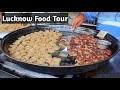 Lucknow food tour  tunday kebab matar chaat prakash kulfi  indian street food  lucknow city