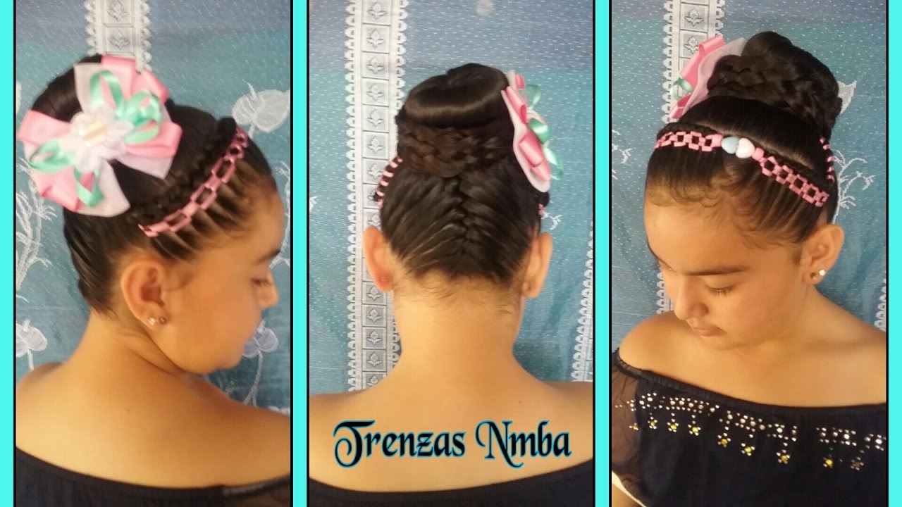 PEINADO PARA NIÑAS / CEBOLLA CON TRENZA DE 5 Y TRENZA FRANCÉS / ENCINTADO  BURBUJA /TRENZAS NMBA - YouTube